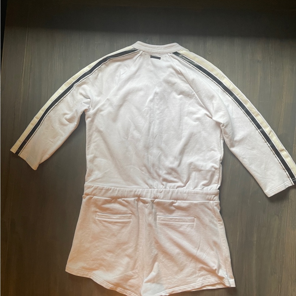 Blanc Noir White Jumpsuit with Black Stripes - Picture 2 of 3